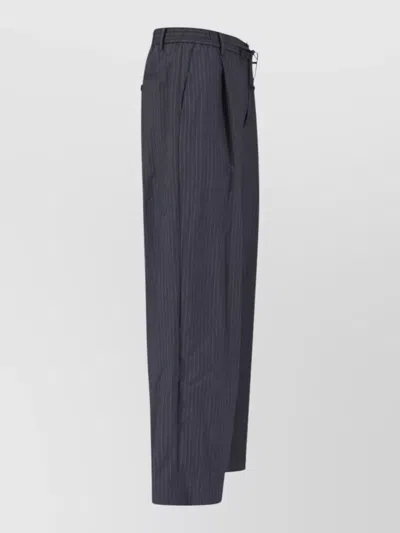Dunst Straight Pinstripe Trousers Belt Loops Pockets