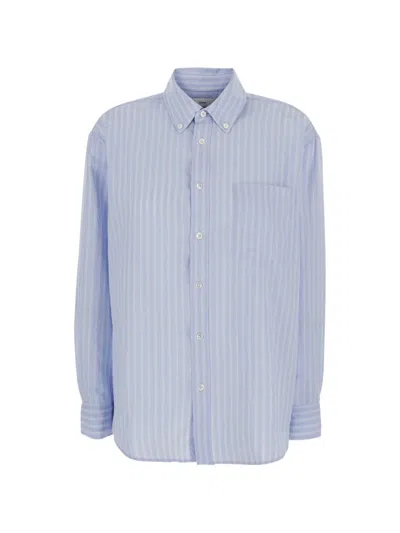 Dunst Striped Button-down Shirt In Blue