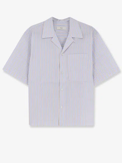 Dunst Striped Cotton Shirt In Blue