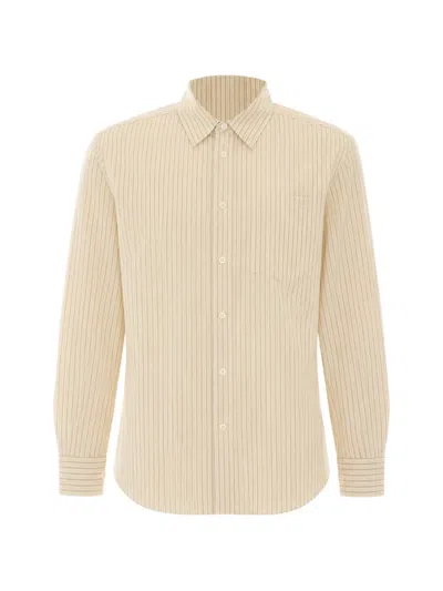 Dunst Striped Cotton Shirt In Neutral