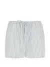Dunst Striped Drawstring Shorts In White
