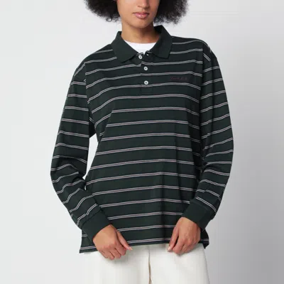 Dunst Striped Forest Green Cotton Jersey T-shirt