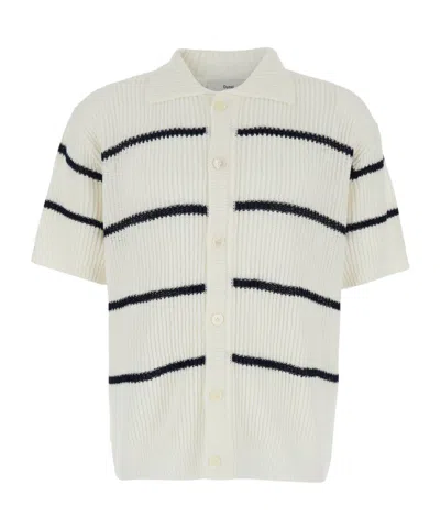 Dunst Striped Knitted Polo Shirt