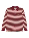 Dunst Burgundy Striped Cotton Polo Shirt In Multi