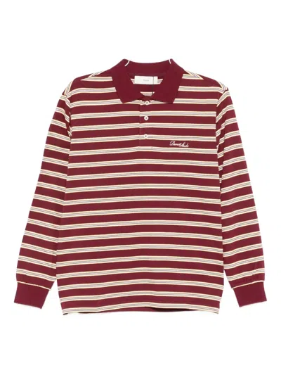 Dunst Striped Long-sleeved Polo Shirt In Multi