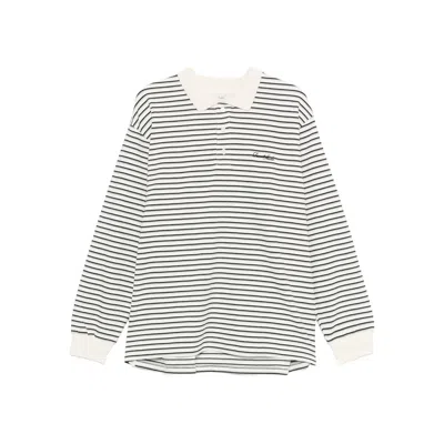 Dunst Striped Long-sleeve Polo Shirt In Multi