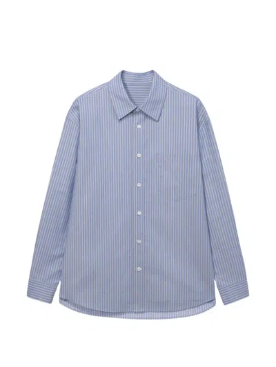 Dunst Striped Long-sleeve Shirt In Blue