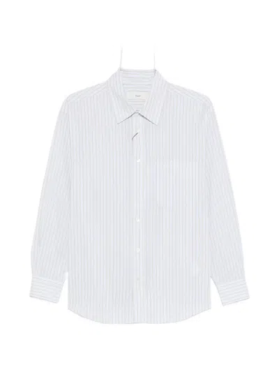 Dunst Striped-pattern Chest-pocket Shirt In White