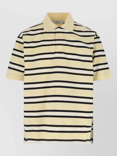 Dunst Striped Polo Collar Top Regular Fit In Multi
