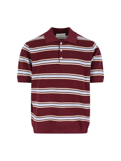 Dunst Striped Polo In Red