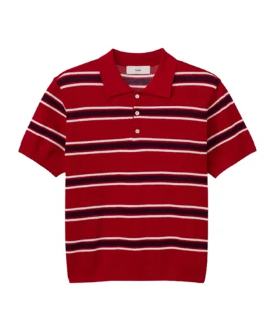 Dunst Striped Polo Shirt In Red