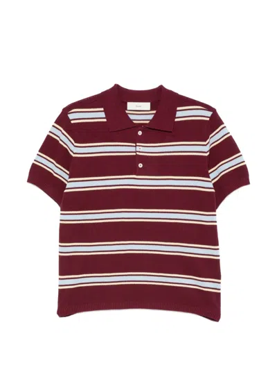 Dunst Striped Polo Shirt In Brown