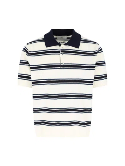Dunst Striped Polo In White