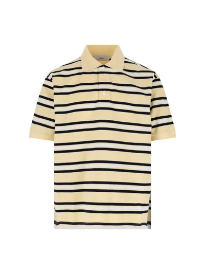 Dunst Striped Polo In Brown