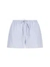 Dunst Striped Drawstring Shorts In Blue