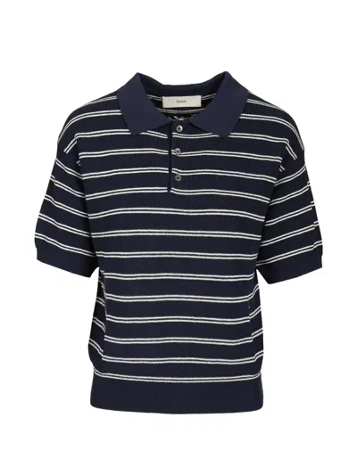 Dunst Unisex Striped Cotton Blend Polo Shirt In Multi