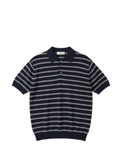 Dunst Striped Short-sleeve Polo Shirt In 블루