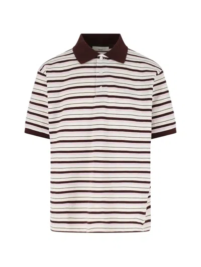Dunst Striped Short-sleeve Polo Shirt In Neutral
