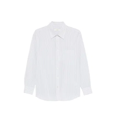 Dunst Striped-pattern Chest-pocket Shirt In White