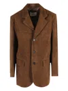 Dunst Suede Tailored Half Jacket In Brown