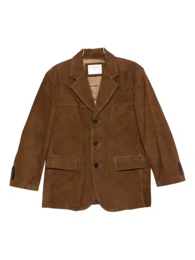 DUNST DUNST SUEDE SINGLE-BREASTED JACKET