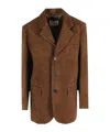 Dunst Suede Tailored Half Jacket In Brown