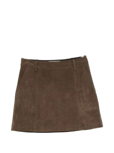 Dunst Suede-effect Mini Skirt In Brown