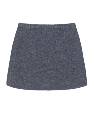 Dunst [sullyoon Pick] Wool Mini Skirt Melange Grey In Blue