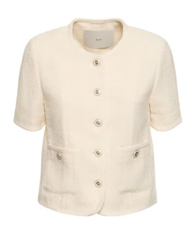 Dunst Summer Tweed Casual Jacket In Brown