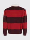 Dunst Striped Crewneck Sweater Contrast Collar In Red
