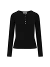 Dunst Black Buttoned Knit T-shirt In Black