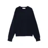 Dunst Navy Blue Wool Crewneck Sweater In Black