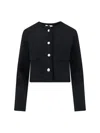 Dunst Black Crewneck Jacket With Contrasting Jewel Buttons In Black