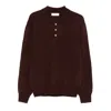 Dunst Brown Sweater With Polo Collar And Ribbed Details In Cashmere Man In Brown