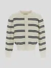 Dunst Unisex Open Collar Knit In Creamnavy
