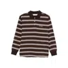Dunst Striped Long-sleeve Polo Shirt In Brown