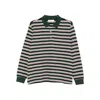 Dunst Striped Long-sleeve Polo Shirt In Green