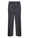Dunst Semi-wide Slacks Melange Grey In Blue