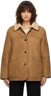 DUNST TAN & OFF-WHITE GENUINE SHEARLING REVERSIBLE JACKET