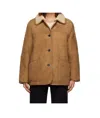 Dunst Tan & Off-white Genuine Shearling Reversible Jacket