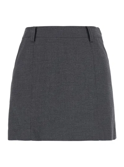Dunst Belt-loop Panelled Mini Skirt In Gray