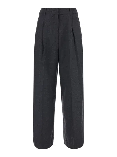 Dunst Tech Fabric Pants With Belt And Side Pockets In Grey