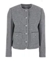Dunst Grey Crewneck Jacket With Buttons On The Front In Gray