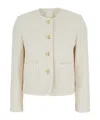 Dunst White Jacket With Round Neck And Front Jewel Button Cllosure In Cotton Blend Woman