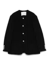 Dunst Black Oversize Collarless Jacket In Black