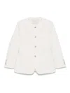 Dunst Collarless Tweed Jacket In White