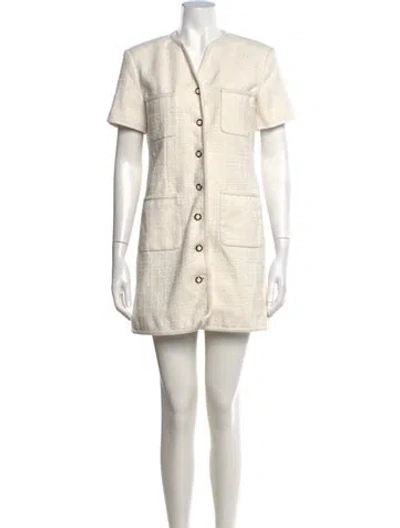 Pre-owned Dunst Tweed Pattern Mini Dress In Neutrals