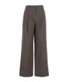 Dunst Brown Tailored Trousers With Front Pleats In Fabric Woman In Gray