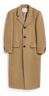 Dunst Unisex 2-way 3 Button Boucle Wool Coat Camel In Brown