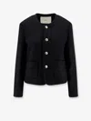 Dunst Wool Tweed Single Breasted Coat In Black